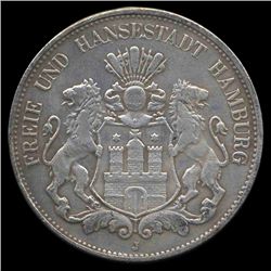 1903 Germany Hamburg 5 Mark Unc Details (COI-8520)