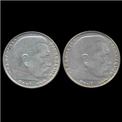 1939D Nazi Germany 2 Mark Silver Hi Grade ERROR (COI-8084)