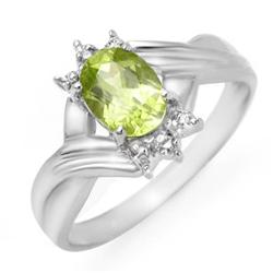1.04 ctw Peridot & Dia. Ring 10K WG
