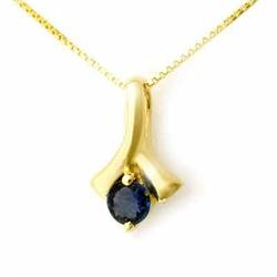 Genuine 0.33 ctw Sapphire Pendant 10K Yellow Gold