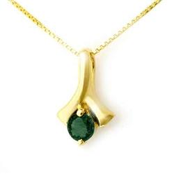 Genuine 0.25 ctw Emerald Pendant 10K Yellow Gold