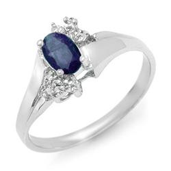 Genuine 0.77 ctw Sapphire & Diamond Ring 10K White Gold
