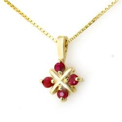Genuine 0.45 ctw Ruby Pendant 10K Yellow Gold