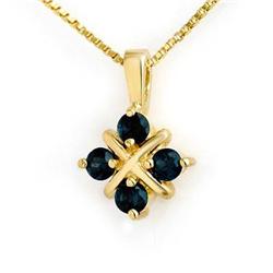 Genuine 0.52 ctw Sapphire Pendant 10K Yellow Gold