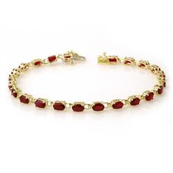 Genuine 7.0 ctw Ruby Bracelet 10K Yellow Gold