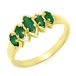 Genuine 0.50 ctw Emerald Ring 10K Yellow Gold