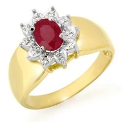 Genuine 0.50 ctw Ruby Ring 10K Yellow Gold