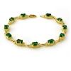 Image 1 : Genuine 6.10 ctw Emerald Bracelet 10K Yellow Gold