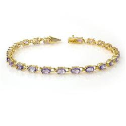 Genuine 5.0 ctw Tanzanite Bracelet 10K Yellow Gold