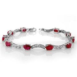 Genuine 4.25 ctw Ruby & Diamond Bracelet White Gold