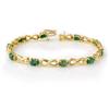 Image 1 : Genuine 5.85 ctw Emerald & Diamond Bracelet Yellow Gold