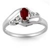 Image 1 : Genuine 0.49 ctw Ruby & Diamond Ring 10K White Gold