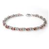 Image 1 : Genuine 4.7 ctw Pink Tourmaline & Diamond Bracelet Gold