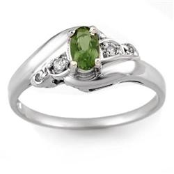 Genuine 0.42ct Green Tourmaline & Diamond Ring 10K Gold