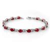 Image 1 : Genuine 8.40 ctw Ruby Bracelet 10K White Gold