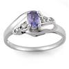 Genuine 0.42ct Tanzanite & Diamond Ring 10K White Gold