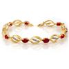 Image 1 : Genuine 5.1 ctw Ruby & Diamond Bracelet Yellow Gold