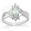 Genuine 0.62 ctw Aquamarine & Diamond Ring 10K Gold