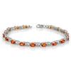 Genuine 6.02ctw Orange Sapphire & Diamond Bracelet Gold