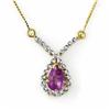 Genuine 0.60 ctw Amethyst Necklace 10K Yellow Gold
