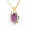 Image 1 : Genuine 1.0 ctw Amethyst & Diamond Pendant Yellow Gold