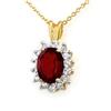 Image 1 : Genuine 1.0 ctw Garnet & Diamond Pendant Yellow Gold
