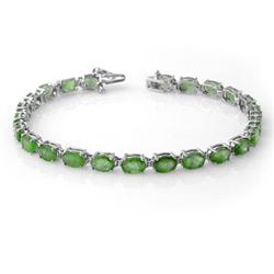 Genuine 10.5 ctw Emerald Bracelet 10K White Gold