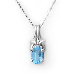 Genuine 0.91 ctw Blue Topaz & Diamond Necklace Gold