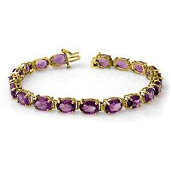 Genuine 22.6 ctw Amethyst Bracelet 10K Yellow Gold
