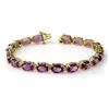 Image 1 : Genuine 22.6 ctw Amethyst Bracelet 10K Yellow Gold