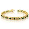 Image 1 : Genuine 4.09 ctw Emerald & Diamond Bracelet Yellow Gold
