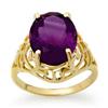 Image 1 : Genuine 4.5 ctw Amethyst Ring 10K Yellow Gold