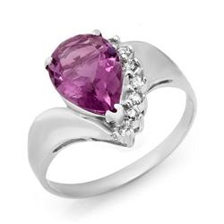 Genuine 1.67 ctw Amethyst & Diamond Ring 10K White Gold