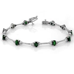 Genuine 2.30 ctw Emerald & Diamond Bracelet White Gold