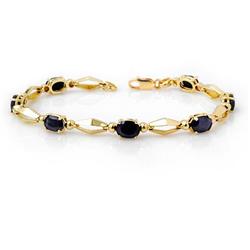 Genuine 7.0 ctw Sapphire Bracelet 10K Yellow Gold