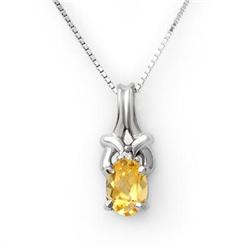 Genuine 0.67 ctw Citrine & Diamond Necklace White Gold