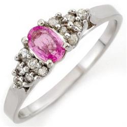Genuine 0.50 ctw Pink Sapphire & Diamond Ring 10K Gold