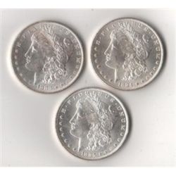 1883-4-5 UNC Morgan Silver Dollars