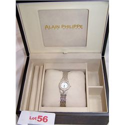 18K White Gold Alain Philippe Ladies Watch.