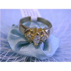 14k Yellow Gold Ring with Diamonds