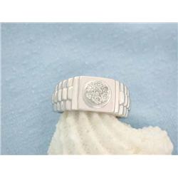 14k White Gold Ring with Diamonds