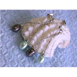 Dangling Pearl and Silver Earrings