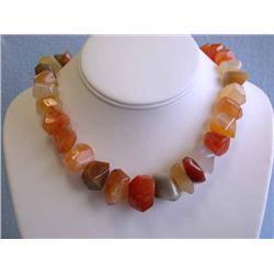 Carnelian Necklace with Silver Clasp