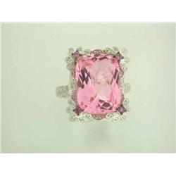 14k White Gold Ring with Diamonds, Topaz and Sapphire