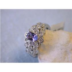 14k Gold Diamond Ring with Tanzanite