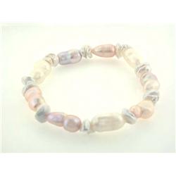 Pearls and Mother of Pearl Elastic Bracelet