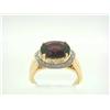 Image 2 : 14k Yellow Gold Ring with Garnet and Diamonds