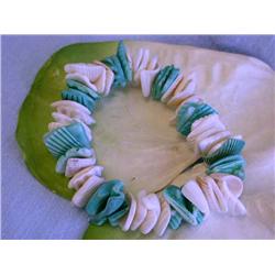 Shell Bracelet in White and Blue Green Color