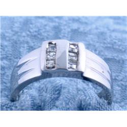 14k White Gold Ring with Diamonds