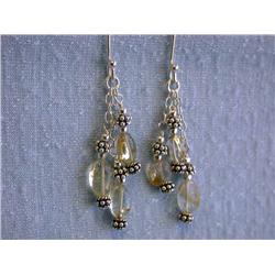 Silver Earrings with Gemstone